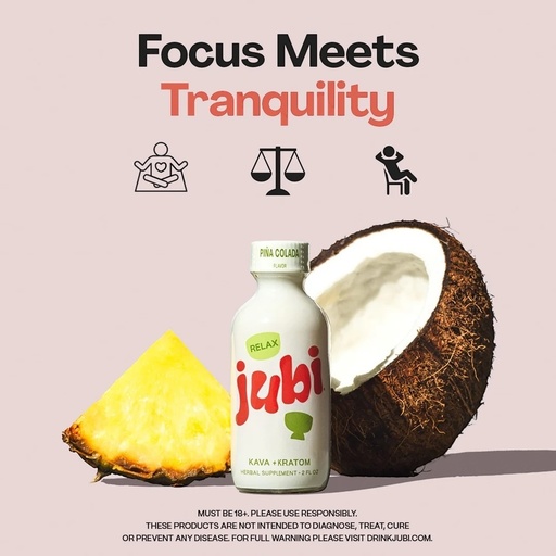 JUBI KAVA + KRATOM PINA COLADA (RELAX) SHOT 2OZ 12CT